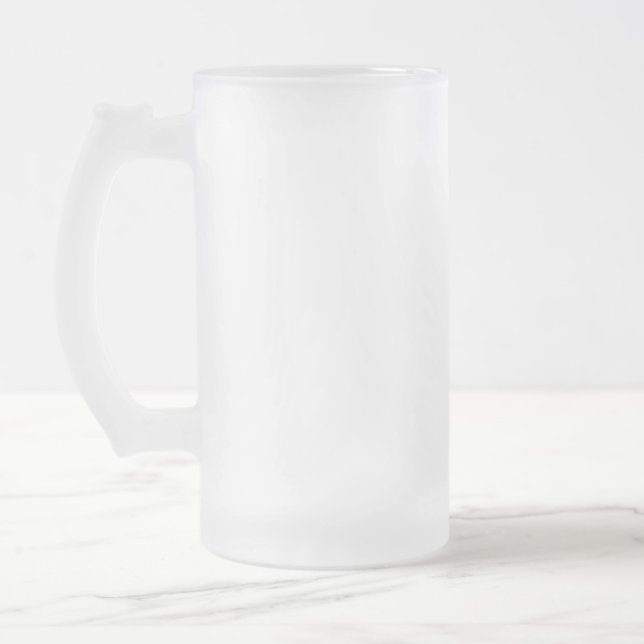 Mermaid and friend frosted glass beer mug (Left)