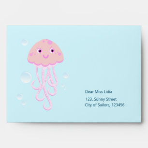 Mermaid and friends girly Birthday Party Envelope