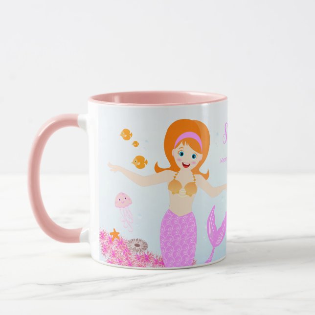 Mermaid and friends girly Birthday Party Mug (Left)