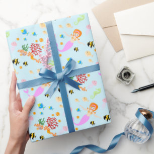 Mermaid and friends girly Birthday Party Wrapping Paper