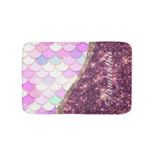 Mermaid and Glitter Bath Mat