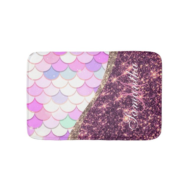 Mermaid and Glitter Bath Mat (Front)