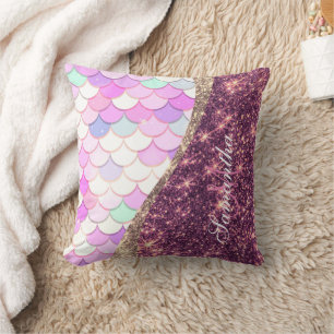 Mermaid and Glitter Cushion