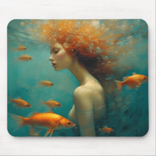 Mermaid and Goldfish Mouse Mat
