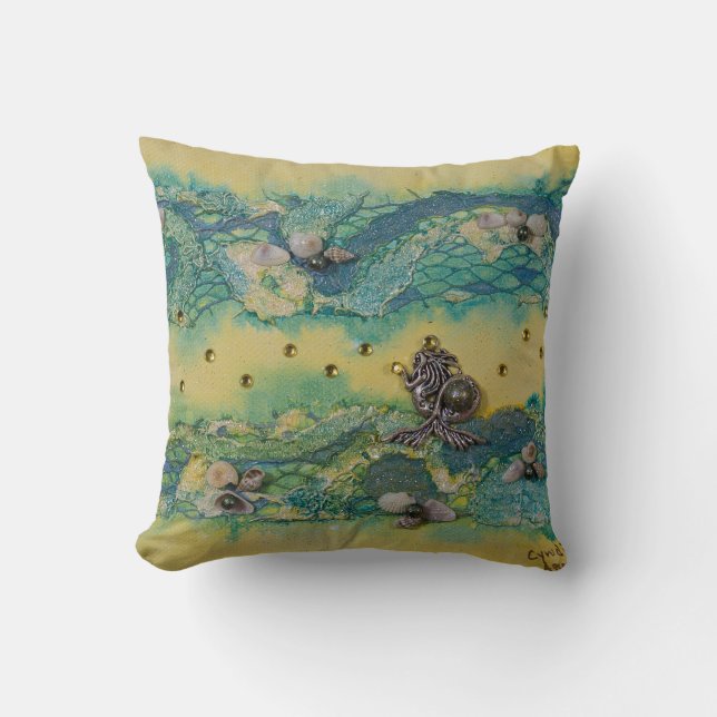 Mermaid and Lace Cushion (Front)
