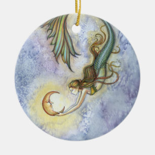 Mermaid and Moon Ornament
