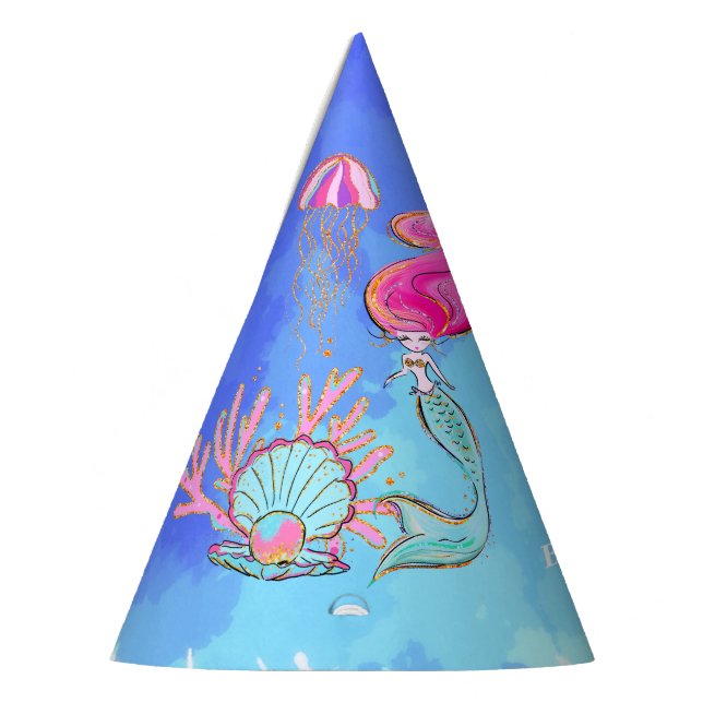 Mermaid And Pearl Clam Party Hat (Left)