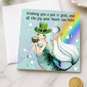 Mermaid and Pot o' Gold St. Patrick's Day Card