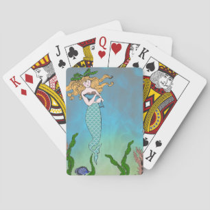 Mermaid and seal playing cards
