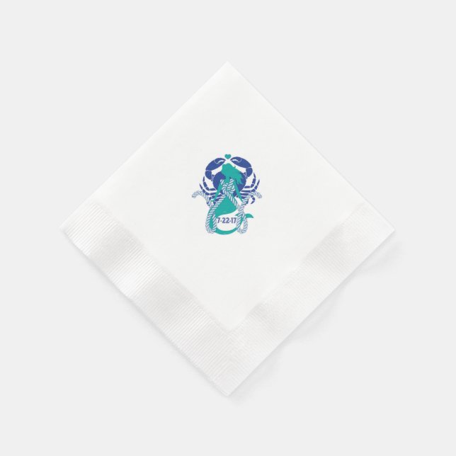 Mermaid and Sealife Cocktail napkins (Corner)