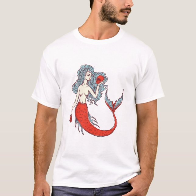 Mermaid and Skulls T-Shirt (Front)