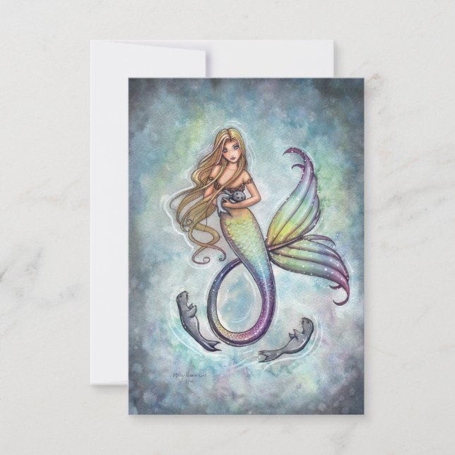 Mermaid and the Baby Seals Postcard (Front)