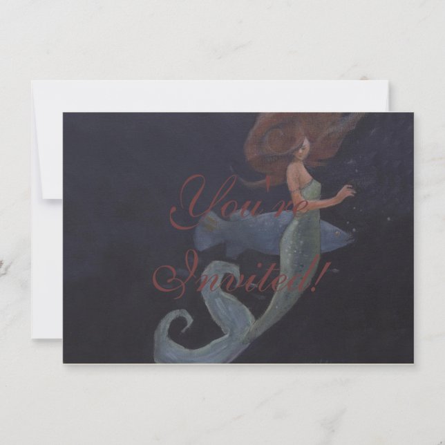 Mermaid and the Blue Fish Invitation (Front)