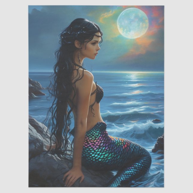 Mermaid and the Full Moon Tissue Paper (Front)