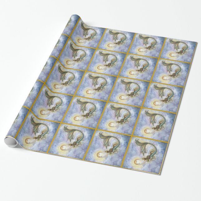 Mermaid and the Moon Gift Wrap (Unrolled)