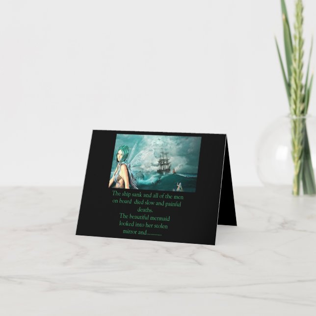 Mermaid and the ship Halloween story  Holiday Card (Front)