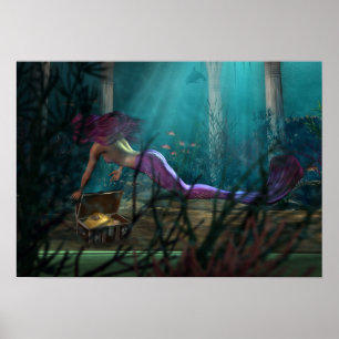 Mermaid and Treasure - POSTER