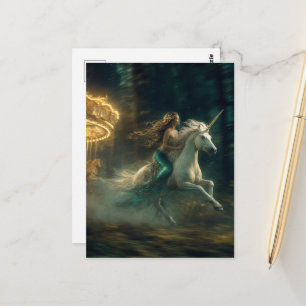Mermaid and Unicorn Postcard