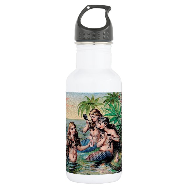Mermaid Antique Magic Nautical Ocean 532 Ml Water Bottle (Front)