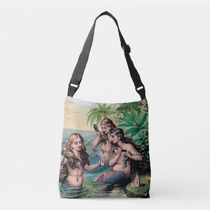 Mermaid Antique Magic Nautical Ocean Crossbody Bag