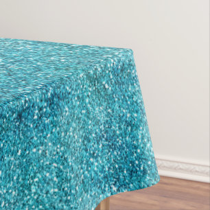 Mermaid Aqua Glitz Glitter Tablecloth