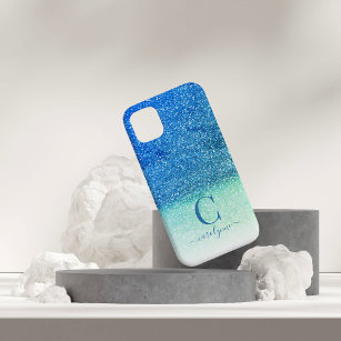Mermaid Aqua Teal Blue Ombre Sparkle Glitter  Case-Mate iPhone Case