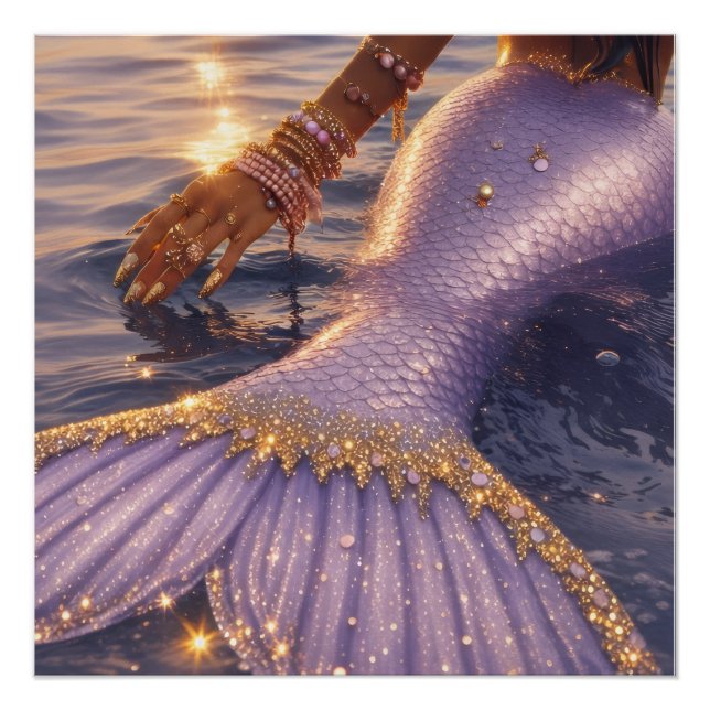 mermaid art || glossy poster (Front)