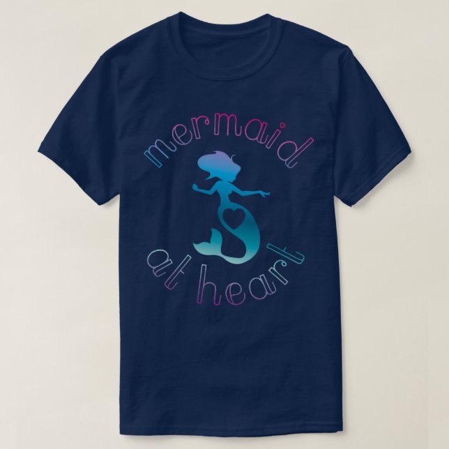 Mermaid at Heart Ombre Sea Print T-Shirt (Design Front)