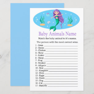 Mermaid Baby Animals Name Game
