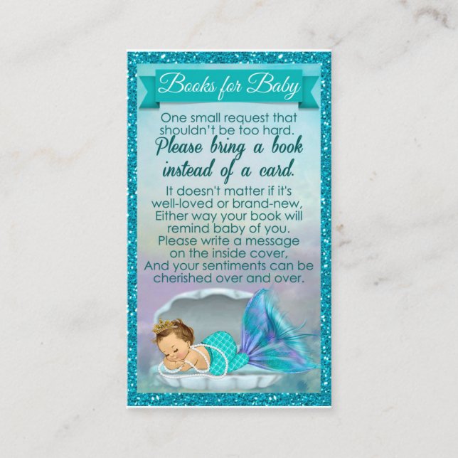 Mermaid Baby Book Request Inserts Baby Shower #130 (Front)
