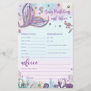 Mermaid Baby Predictions & Advice Shower Game