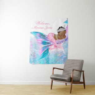 Mermaid Baby Shower Backdrop Tapestry