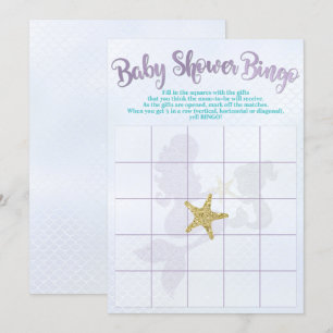 Mermaid Baby Shower Bingo Cards