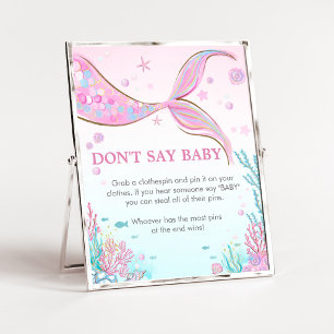 Mermaid Baby Shower Don't Say Baby Sign