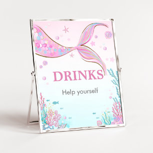 Mermaid Baby Shower Drinks Sign