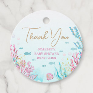Mermaid Baby Shower Favour Tags