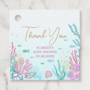 Mermaid Baby Shower Favour Tags
