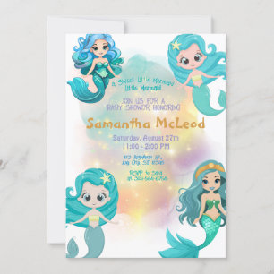 Mermaid Baby Shower Girl Under the Sea Invitation