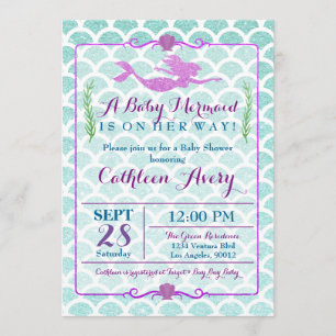 Mermaid Baby Shower Invitation