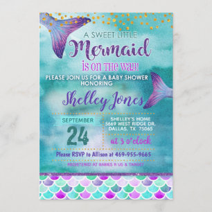 Mermaid Baby Shower Invitation