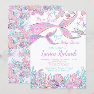 Mermaid Baby Shower Invitation