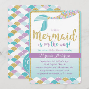 Mermaid Baby Shower Invitation