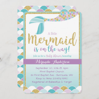 Mermaid Baby Shower Invitation