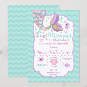 Mermaid Baby Shower Invitation Baby Girl Party