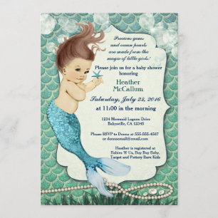Mermaid Baby Shower Invitation for girl
