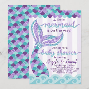 Mermaid Baby Shower Invitation Invite