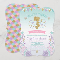 Mermaid Baby Shower Invitation Pink Teal Purple
