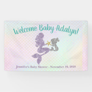 Mermaid Baby Shower Mother & Child Banner