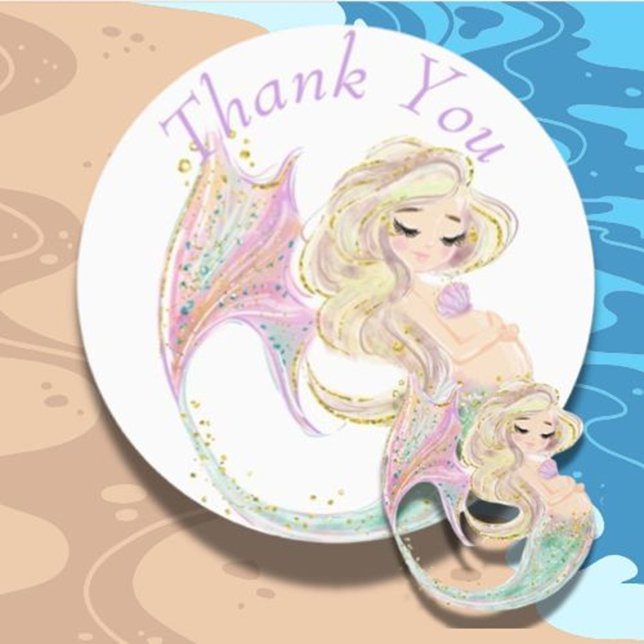 Mermaid Baby Shower Mother To Be (Celebrate your mermaid-themed baby shower with charming mother-to-be labels)