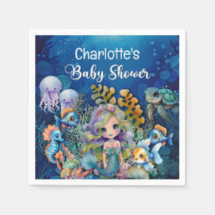 Mermaid Baby Shower Napkin
